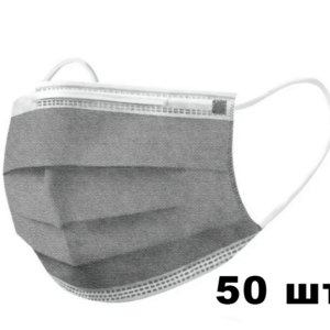 Маска защитная одноразовая JASMINE 4-слойная с угольным фильтром 50 шт/уп