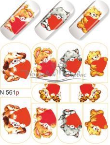 N 561p Зверюшки с сердечками