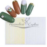 NAILS WORLD Наклейка гнучкі лінії – срібло