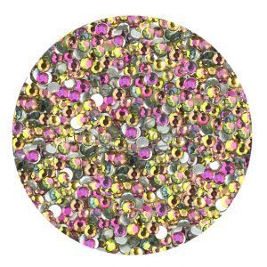 ELEMENTS Стразы стеклянные для ногтей №4, Rainbow, банка 250 шт