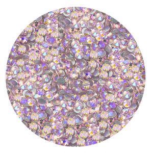 ELEMENTS Стразы стеклянные для ногтей №5, AB Light Rose, банка 100 шт