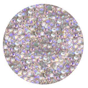 ELEMENTS Стразы стеклянные для ногтей №5, AB Light Peach, банка 250 шт