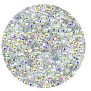 ELEMENTS Стразы стеклянные для ногтей №5, AB Crystal, банка 250 шт