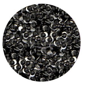 ELEMENTS Стразы стеклянные для ногтей №6, Jet Black, банка 100 шт