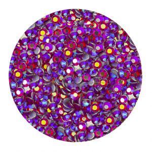 ELEMENTS Стразы стеклянные для ногтей №6, AB Siam, банка 250 шт