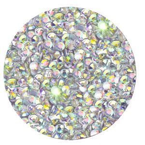 ELEMENTS Стразы стеклянные для ногтей №6, AB Crystal, банка 250 шт